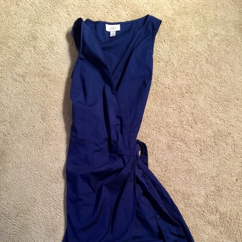 Anne Taylor Loft, Navy Blue wrap dress. Size 6.